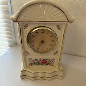 Godinger Cream and Gold Floral Wall Clock
